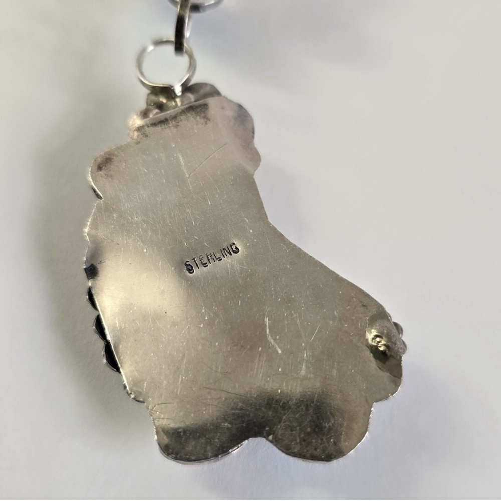 Sterling Silver 925 and Turquoise Floral Squash Blossom Necklace - Picture 14 of 16